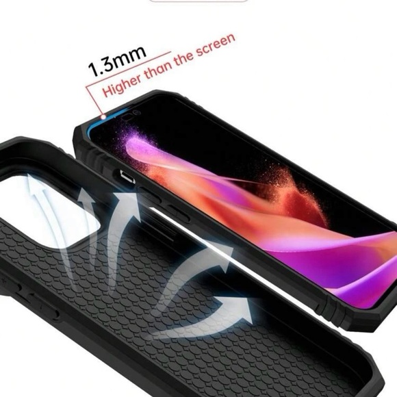 Iphone 14 Anti-slip Phone Case With Magnetic Ring Holder - Picture 4 of 8